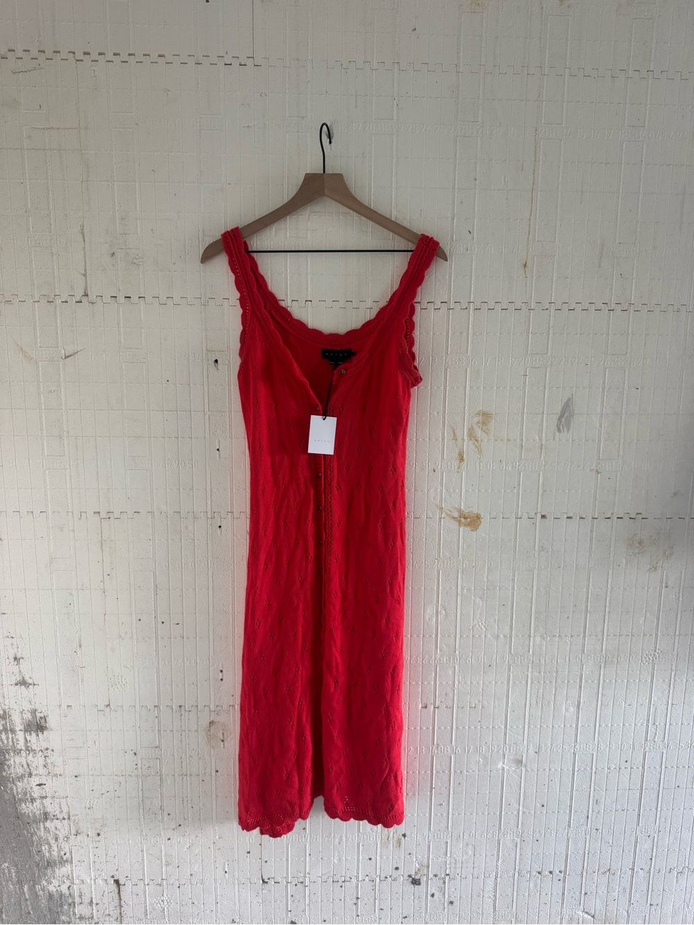 Hatch Red Lace-Trim Slip Dress
